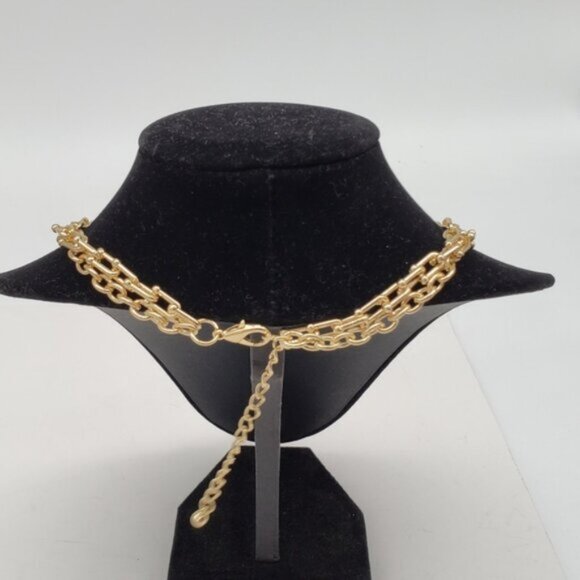 Authentic Louis Vuitton Gold Lock W/ Unbranded Stainless Steel Double Chain - Picture 6 of 12